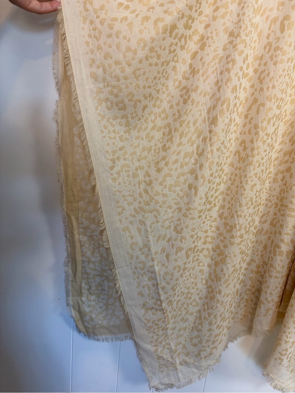 Tommy Bahama Leopard Print Kimono Swim Cover Up Beige Cotton Fringe Boho New NWT - Picture 4 of 7